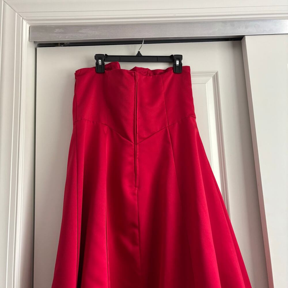 VTG Michelangelo Ruby Red Strapless Ball Gown Wit… - image 9
